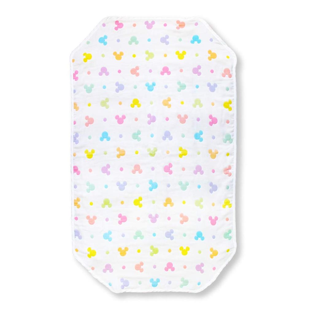 un doudou Made in Soft Gauze Cot Cover with Disney Mickey 60 x Elastic Japan, 6-Layer Icon, 100cm, 100% Cotton, Corners, NZ2831-L