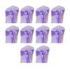 10Pcs Chair Back Flower Satin Chair Tie Bow DIY Bow Tying Banquets Parties Weddings Decoration Chair Styling Accessories