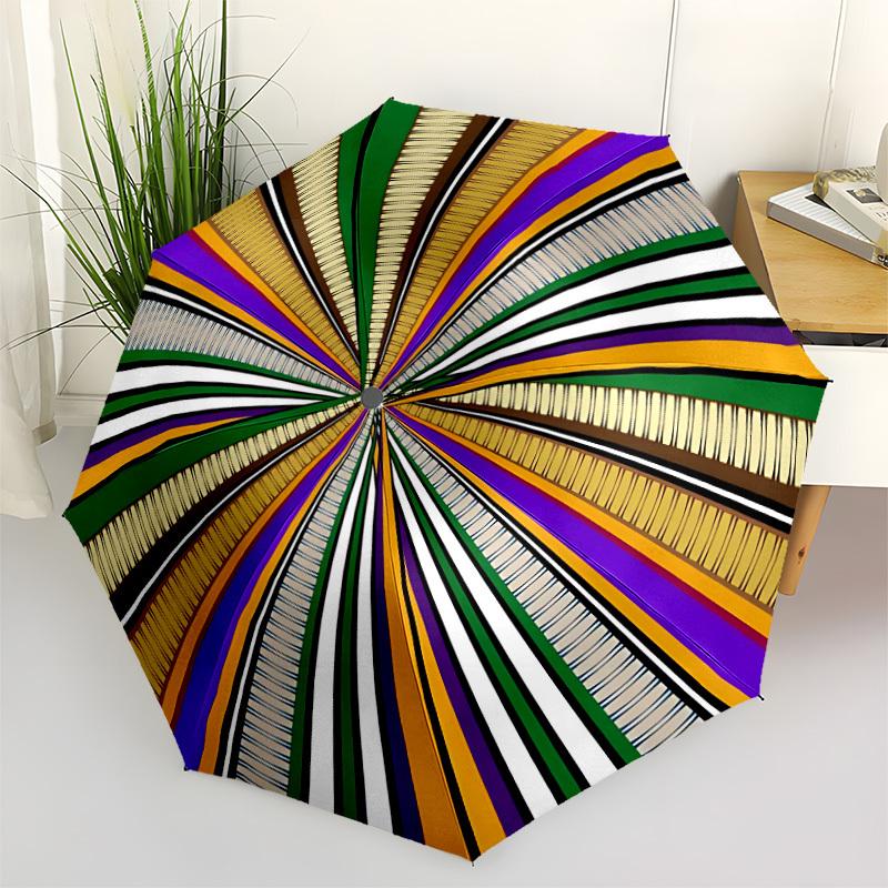 1pc Spiral Pattern Automatic Open/close Folding Umbrella, Compact Portable Travel Umbrella, Durable Construction yy251230115