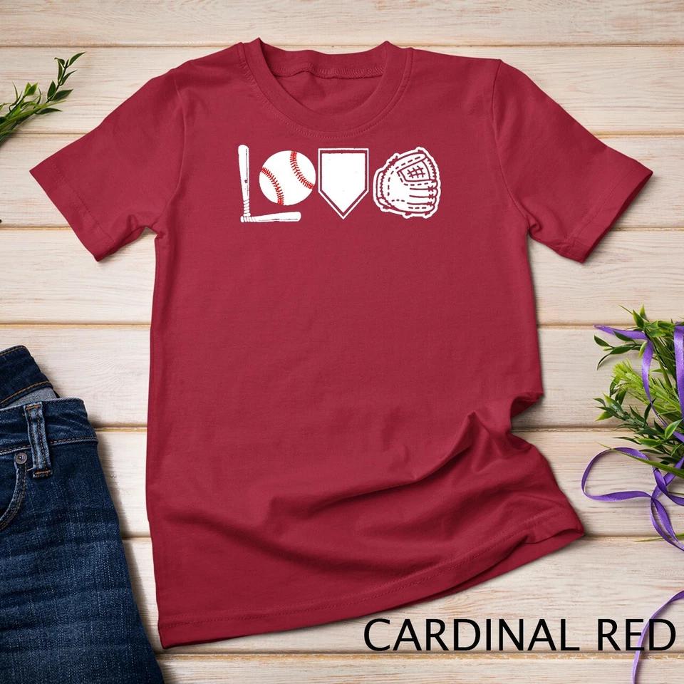 I Love Baseball T-Shirt Baseball Heart Unisex T-shirt S