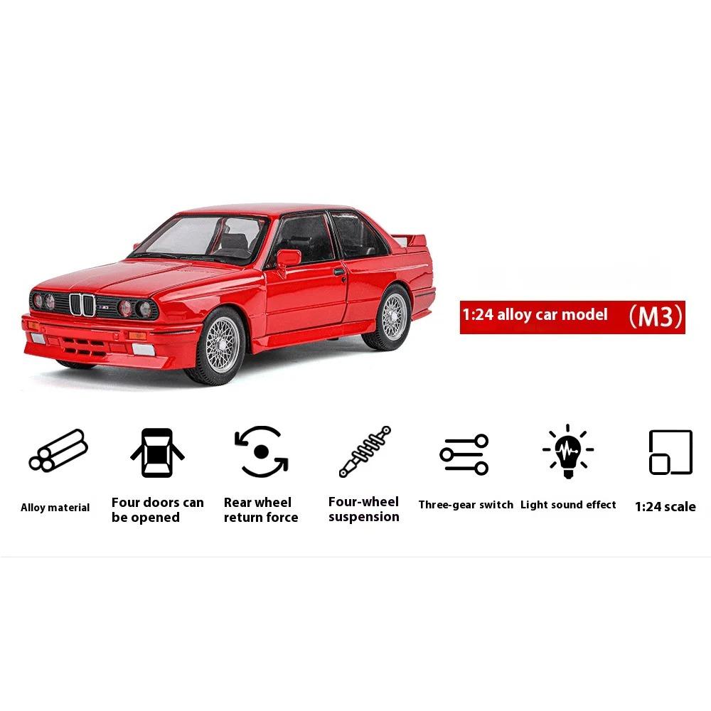 1/24 BMW M3 E30 IM Alloy Miniature Car Diecast Metal Model Collection Hobbies Birthday Present with Friend Decoration Classic Car GT