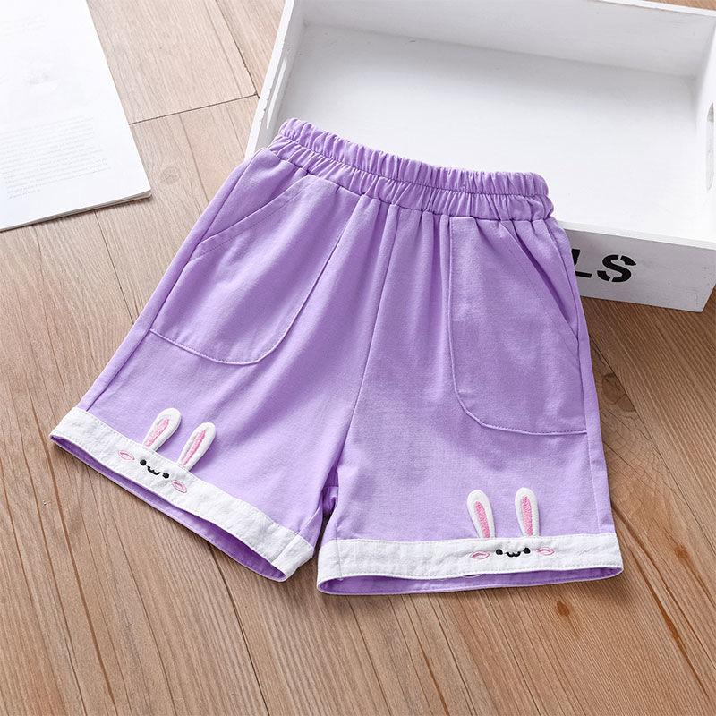 

Шорты для девочек, летний новый стиль, универсальные спортивные штаны для детей малого и среднего возраста, детские повседневные штаны 140 фиолетовый