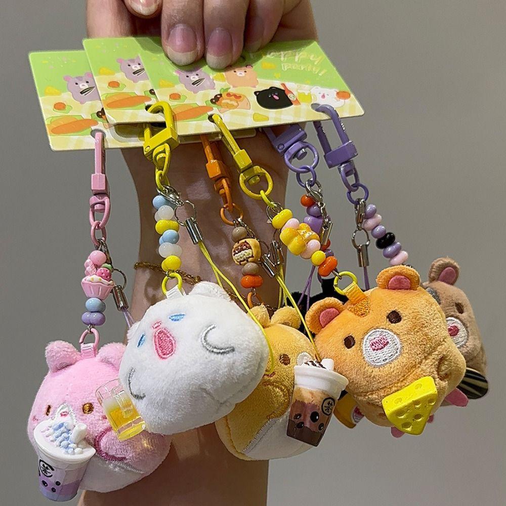 Creative Design Lovers Plush Doll Keychain Backpack Plush Pendant  Lovers Accessories