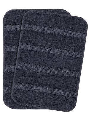 Microfiber Soft Anti Slip Rectangular Door Mat|Bath Mat Set of 2 (Grey, 35X50 CM)