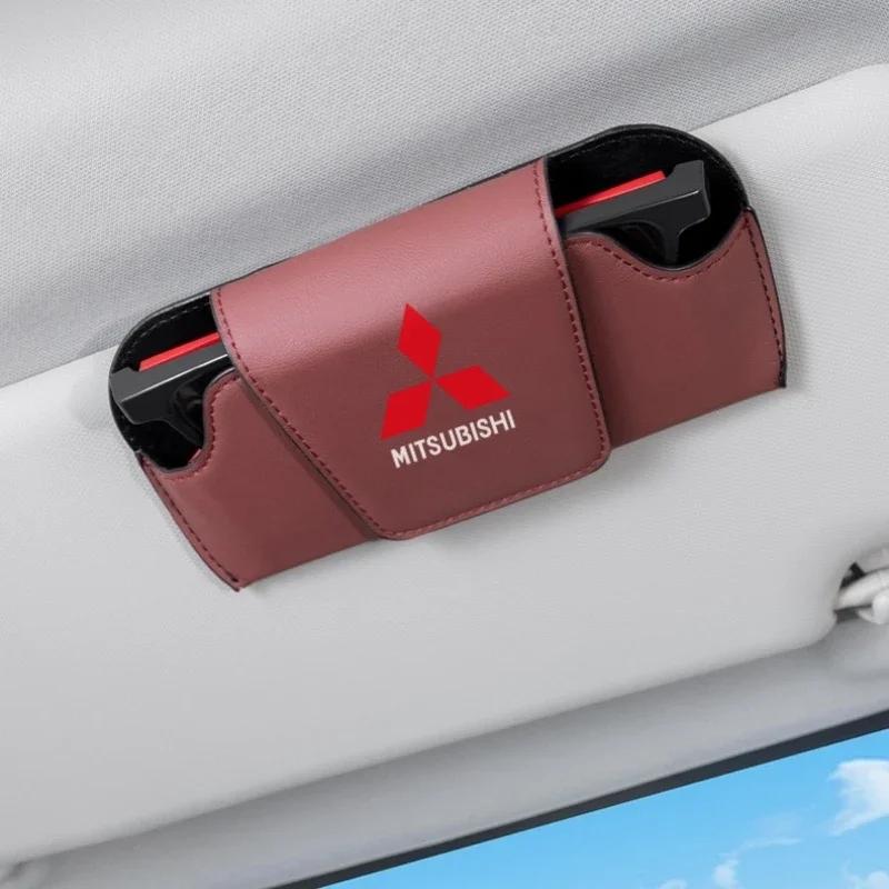 

Car Sun Visor Glasses Case Organizer Car Interior Accessories for Mitsubishi Lancer ASX Outlander Pajero L200 Triton