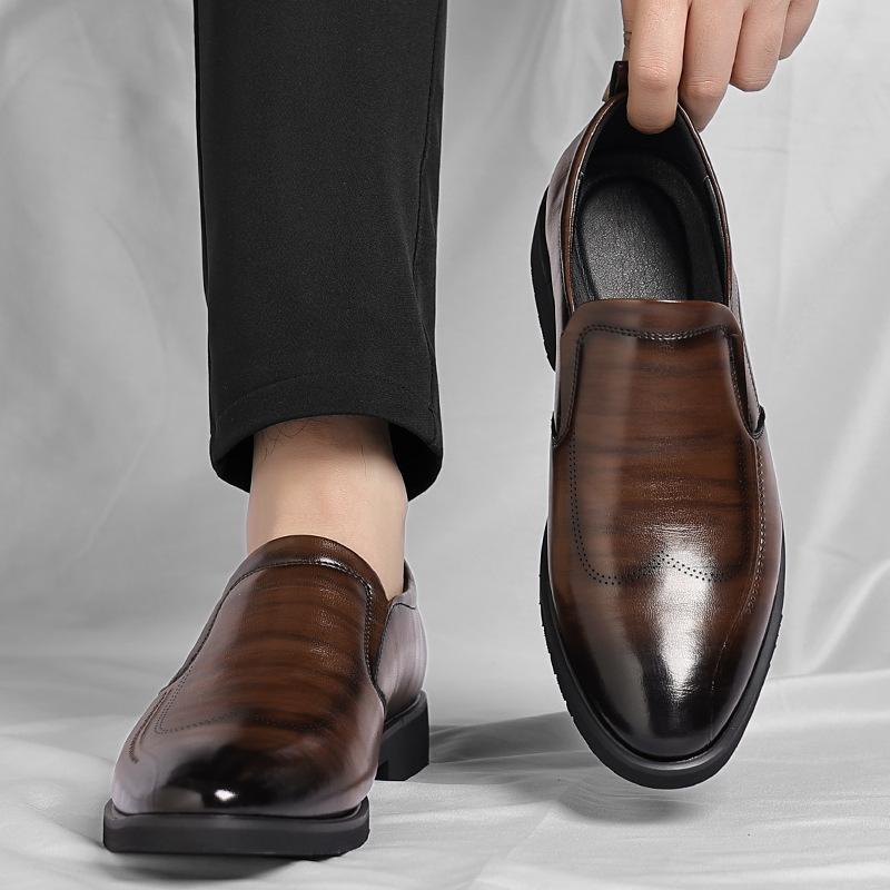 Men's Shoes Spring 2025 Breathable One Pedal Foot Cover Men's Commuter Work Shoes Business Dress Leather Shoes One Generation