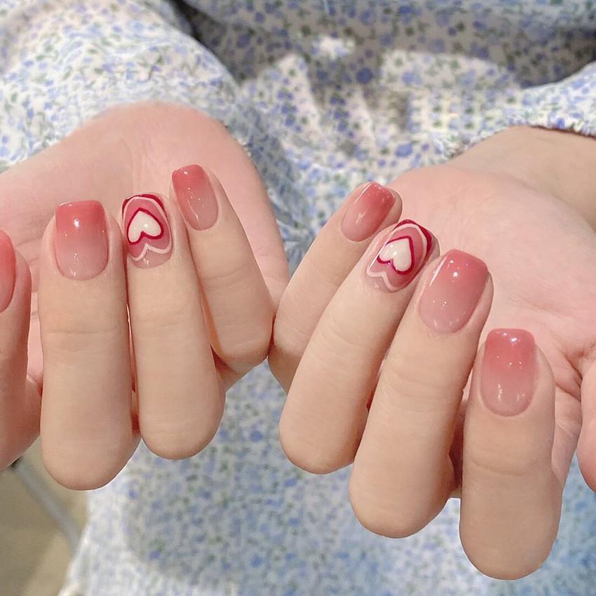 Hand Wearing Nail Nails Fashion Highgrade Cute Heartshaped Nail Patch Style