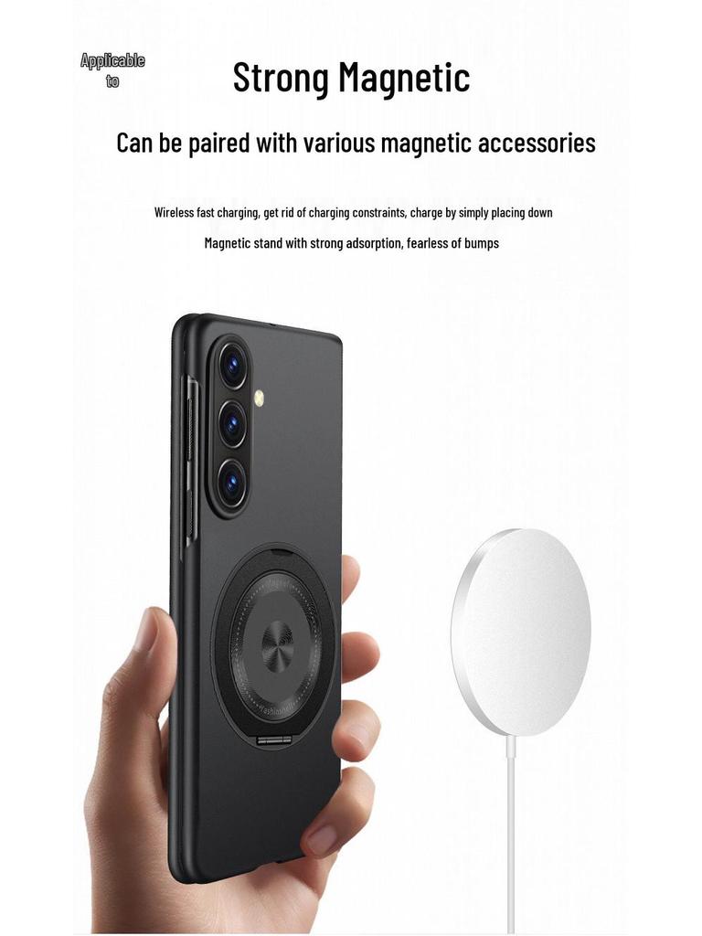 Samsung Z Fold7 Case: Foldable Screen 360° Rotating Magnetic Stand, Flip Cover, Anti-Fall Protection