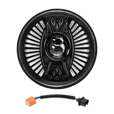 7 Inch Car Motorcycle LED Headlight with DRL Turn Signal Low Beam High Beam 7   Round Headlight Replacement for Jeep
