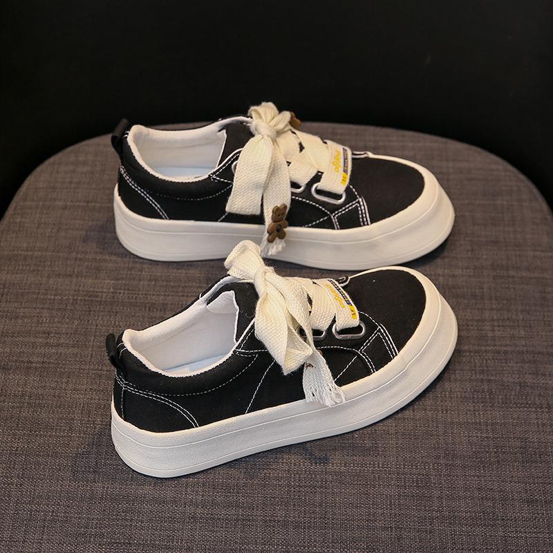 

Fashion Style Canvas Shoes for Women Summer New Versatile Student Breathable Running Sneakers Casual Shoes for Women 35 чёрный