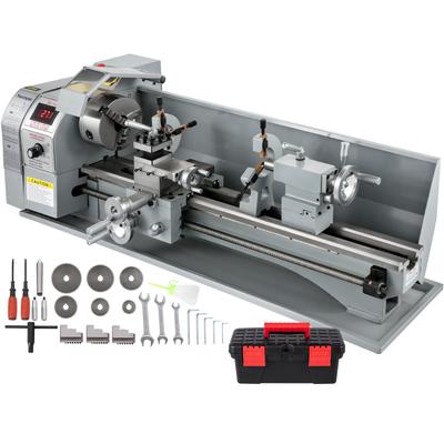 1100W Mini Metal Lathe 220MMx750MM Variable-Speed Metal Lathe RPM Metal Milling Machine Digital Milling Metal Lathe with 3-Jaw Chuck