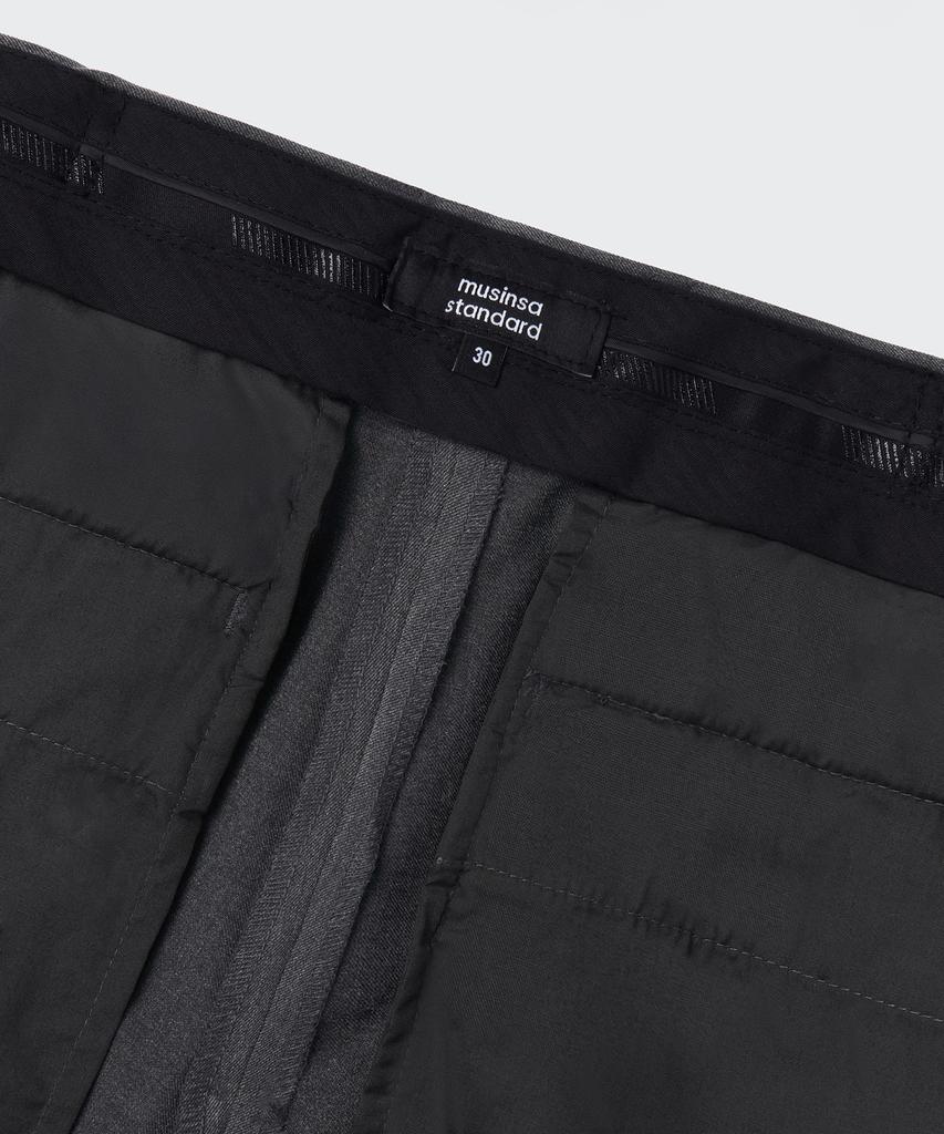MUSINSA STANDARD Semi-Wide Hidden Banding Slacks [Medium Gray]