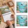 Comprehensive Annual Planner Dragonflies 2027 Wall Calendar, Nature Dragonfly And Pond Art Decorative Calendar 12 Month Hanging for Daily Schedule,