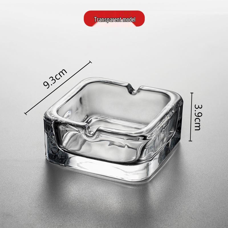 Compact Glass Ashtray for Hotel Rooms, Bedrooms, and Bathrooms