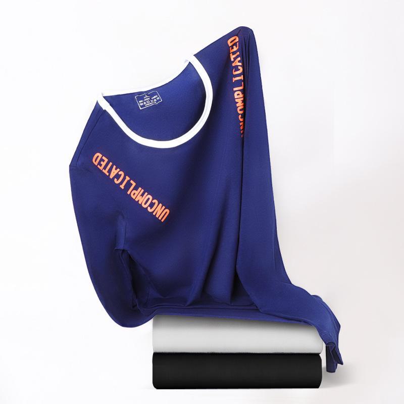 Men's Light Cotton Round Neck Top - Comfortable, Breathable, Solid Color, Autumn Wear