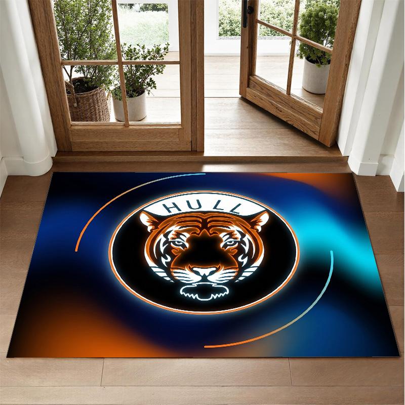 Hull City Fußball Design Kristall Samt Teppich Weiche Dekorative Matte für Schlafzimmer Eingang