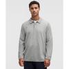 New Venture Long Sleeve Knit Polo Shirt Heathered Silver Drop