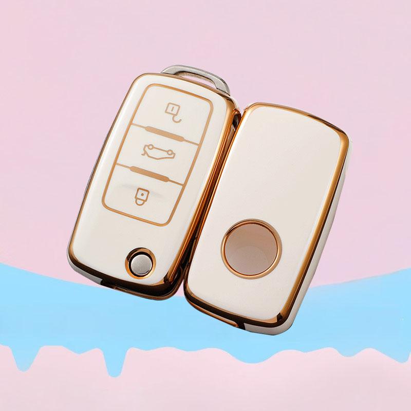 TPU Car Key Case Cover Fob For VW Volkswagen Polo Tiguan Passat B5 B6 B7 Golf MK Jetta Skoda Kodiaq Superb Octavia Seat