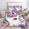 Cartoon Quilt Cover Rainbow Unicorn Anime Children Set Queen And Twin Size Bedding Grade A Printed Comforter King