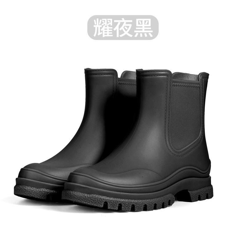Rain Shoes Women's New Fashionable Versatile British Women's Waterproof Rain Boots Outdoor Non-slip Thick-soled Heightening Water Shoes