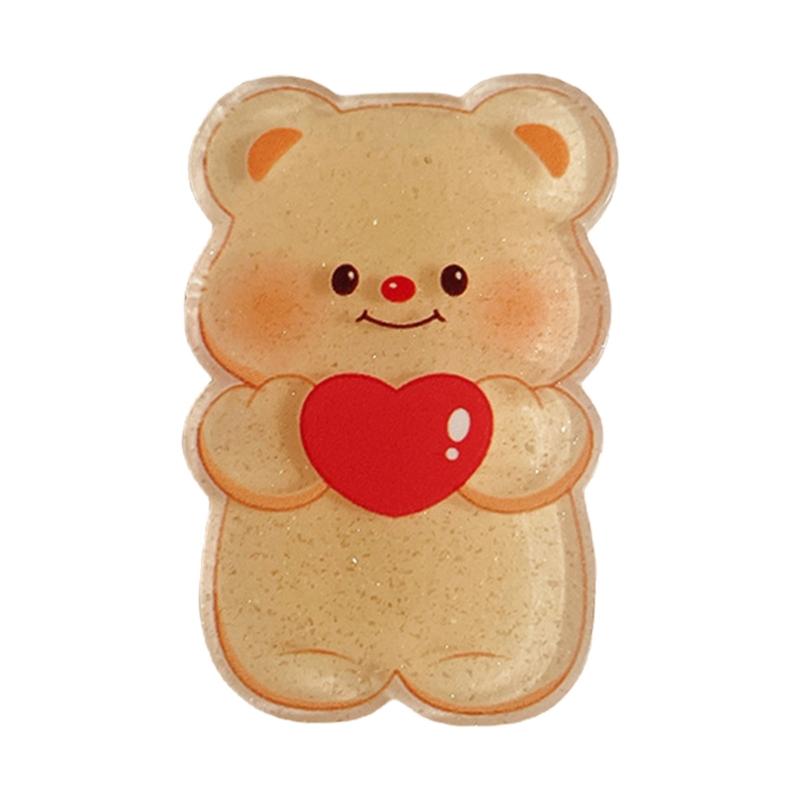 

Heart Glitter Clip Girls Kid Hairpins Butter Bear Hair Clip Cartoon Bear Handmade Hairpins Glitter Hairpins