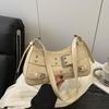 Trendy Cool And Spicy Girl Retro Motorcycle Underarm Bag For Women Casual Shopping Shoulder Bag Small Handbag