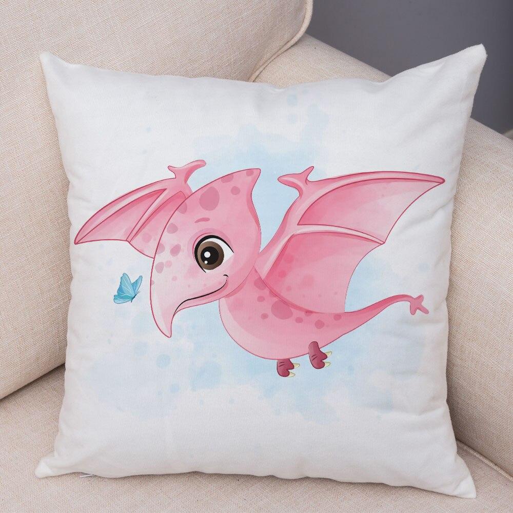 Husă de pernă Dinozaur Jurassic Desene Animat Decor Față de pernă Animal drăguț Camera copiilor Canapea Acasă Mașină