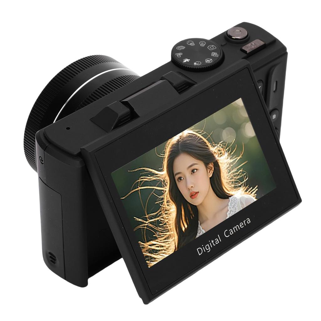 5K 75MP Digital Camera UHD AF Autofocus 18X Zoom WiFi Camera Webcam with 3 Inch 180 degrees  Flip Screen Flash for