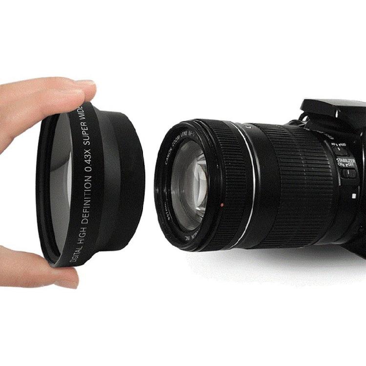 72mm 2.2X Teleconverter Lens/0.43X Wide Angle Lens Kit for Close-up Shooting
