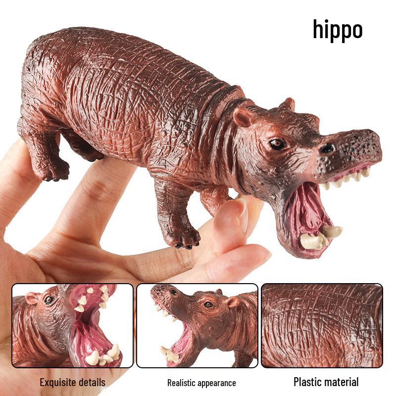 Cognitive Realistic Hippopotamus Model Toy for Early Childhood Education - Desktop Ornament, Children's Day Gift