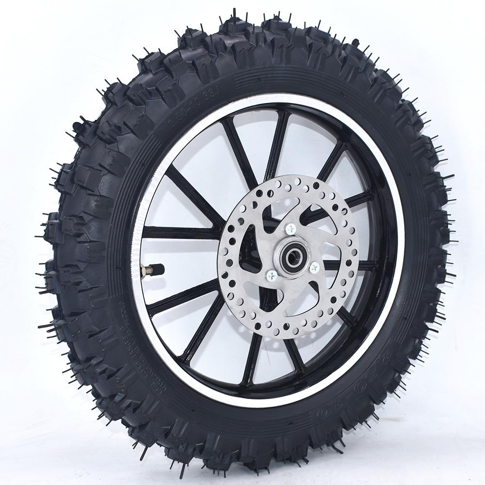 Aluminum Rims 2.50-10  Front Or Rear Wheel 10 inch Tire With Brake and Sprocket For Chinese Gas Electric Mini Dirt Pit Bike Front Wheel