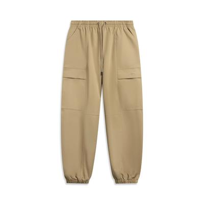 Li Ning Basketball Series Anti-Five Series Simple Versatile Casual Solid Color Drawstring Sports Long Pants Men Bottoms AYKV561-4