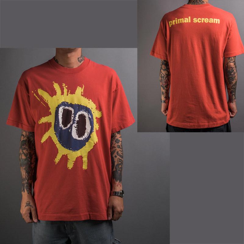 Hot 1984 British Acid Rock Primal Scream Band American Casual Red ShortSleeved TShirt