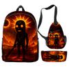 Hip Hop Populaire Cartoon Grappige tungtungtung 3D Print 3 stuks/Set leerling Schooltassen Reizen Laptop Rugzak Borsttas Etui