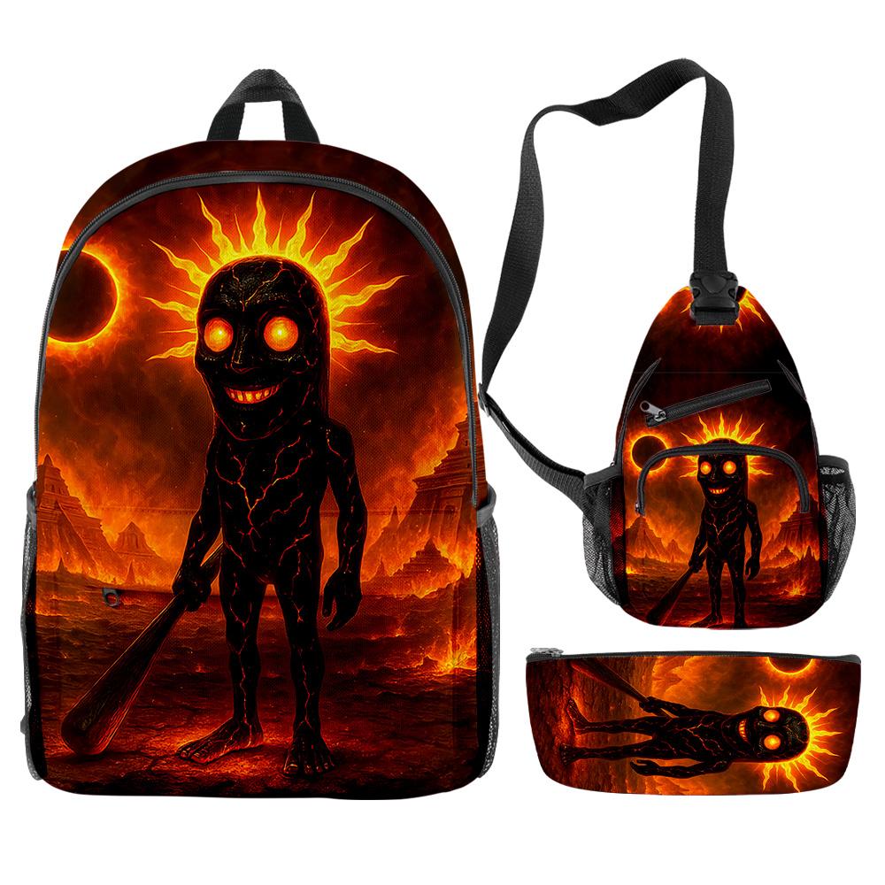 Hip Hop Populaire Cartoon Grappige tungtungtung 3D Print 3 stuks/Set leerling Schooltassen Reizen Laptop Rugzak Borsttas Etui