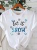 (Asian Size) star tree happy new year Tee merry Christmas festival O-neck Clothing Women's Top T Print Fashion ladies Graphic T-shirts