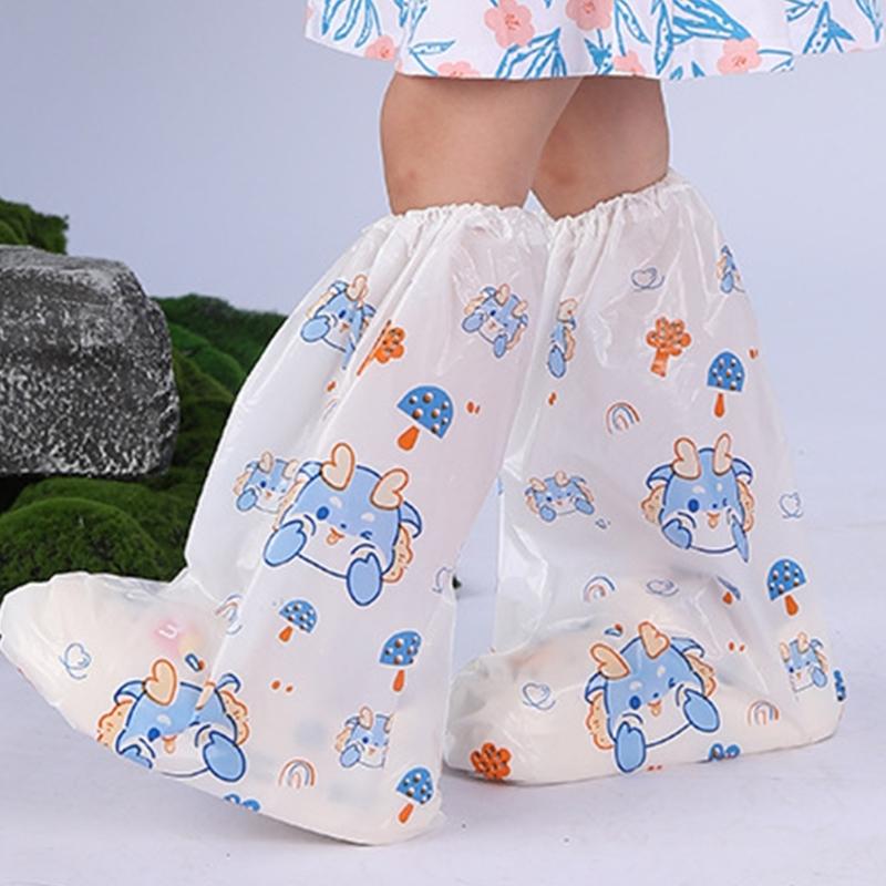 High Top Design Shoe Covers Disposable Water Resistant Boot Covers Overshoes Shoe Protectors Thickened Rain Shoes