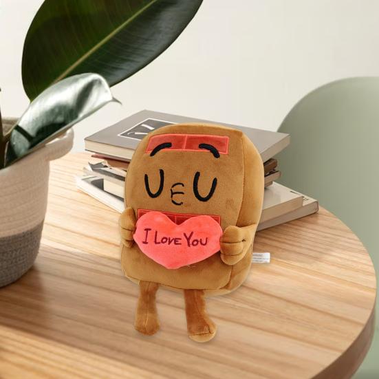 Chocolate Pancake Plush Dolls Cute Cartoon Chocolate Pancake In Love Plushy Dolls Home Decor Plush Toy Gift for Kids Boys Girls