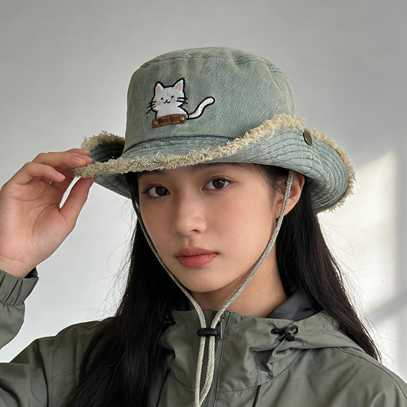 Women S Fisherman Hat Spring And Summer, Simple Cute-Shaped Bucket Hat Casual New Sunhat Cloth 56-58cm