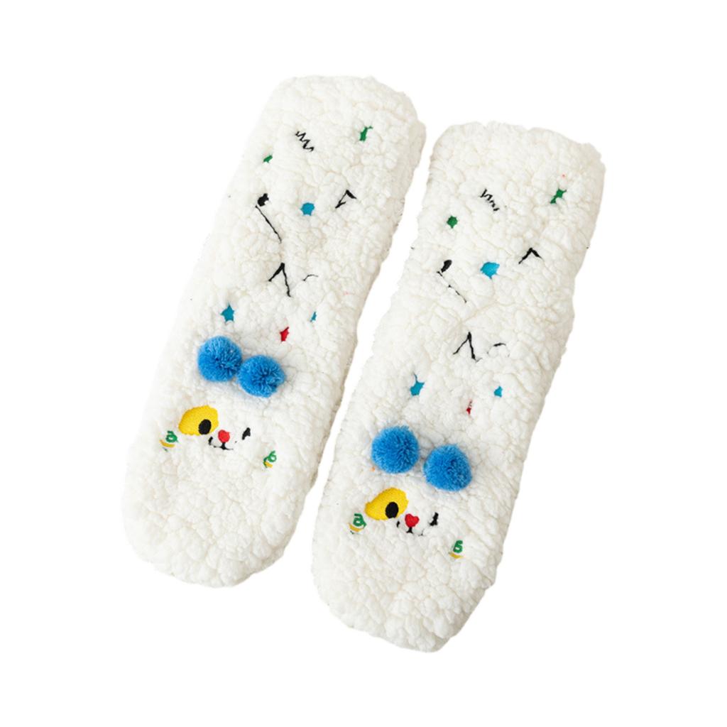 Ladies' Super Thick Lamb Wool Stockings Women Cute Velvet Mid Tube Sleeping Socks Winter Warm Home Floor Socks Birthday Gifts