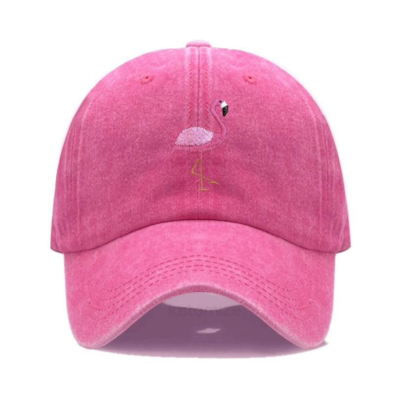 Animal Embroidery Flamingo Baseball Caps For Men Women Retro Soft Washed Cotton Dad Hat Snapback Cap Dropshipping