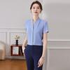 Women's High-End V-Neck Formal Shirt - Summer Professional Top for Teacher Interviews