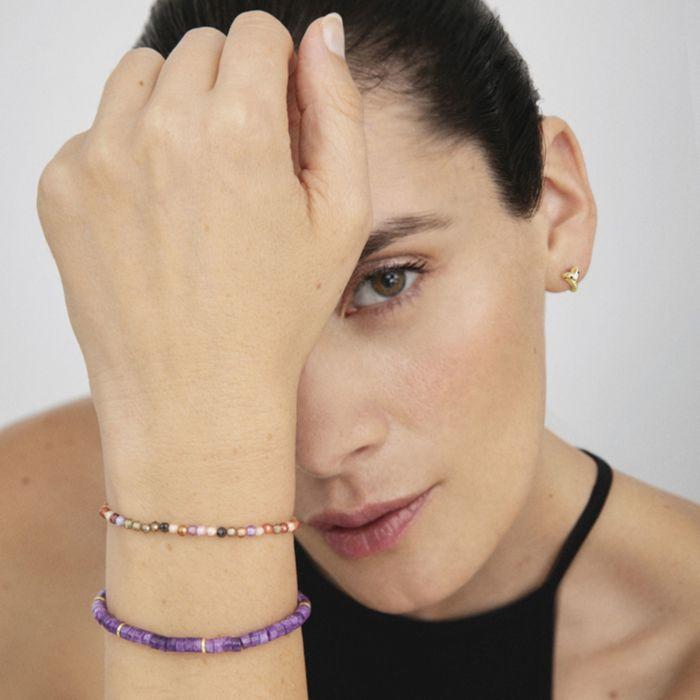 Bracelet - Luxenter - Ufela - Argent 925 - Or jaune 18k - Cristaux multicolores