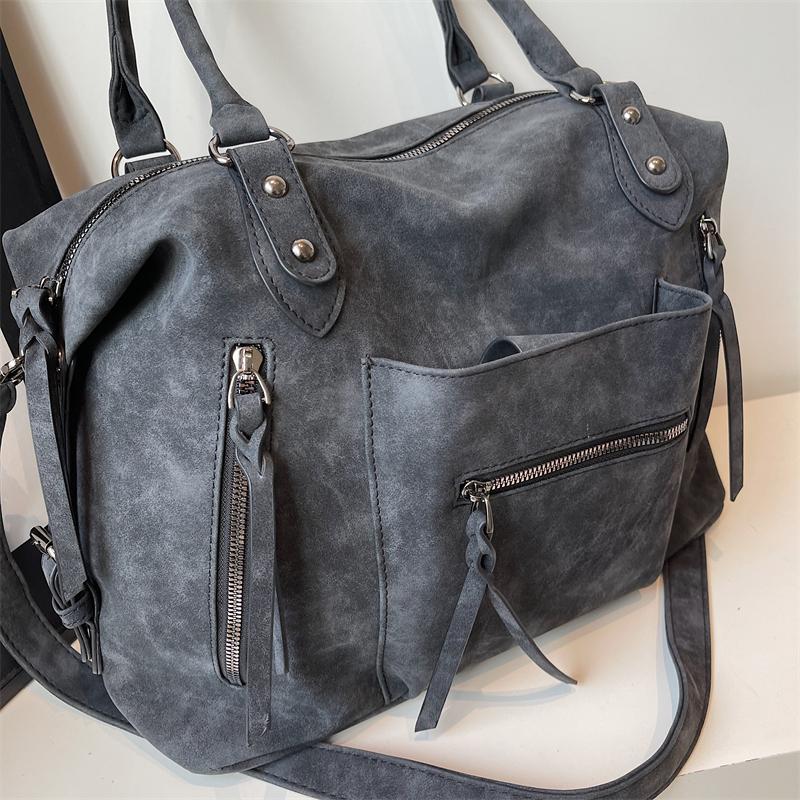 Vintage Women's PU Handbag, Simple Tote Bag, Large-capacity Messenger Bag, Fashionable Large-capacity Daily Handbag, Vintage Style