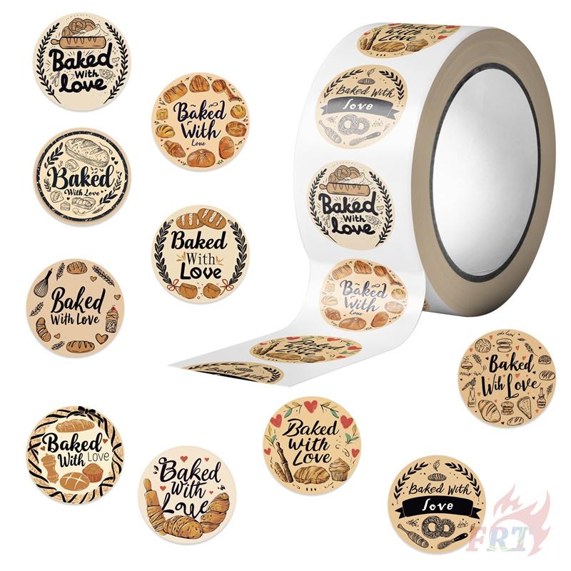 

500Pcs/Roll Baked with Love Kids Rewards Stickers - DIY Scrapbooks Album Decor Sealing Label Decals