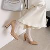 Krazing Pot Schaffell Spitz zulaufende Zehenpartie Hohe Absätze Sommer Einfarbige Schuhe Große Größe 41 Basisbekleidung Damen Moderne Pumps