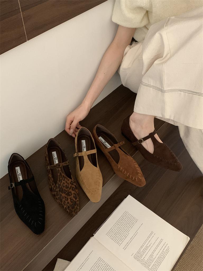 Retro leopard print design sense niche evening single shoes women's 2025 spring and autumn new with skirt British Mary Jane shoes