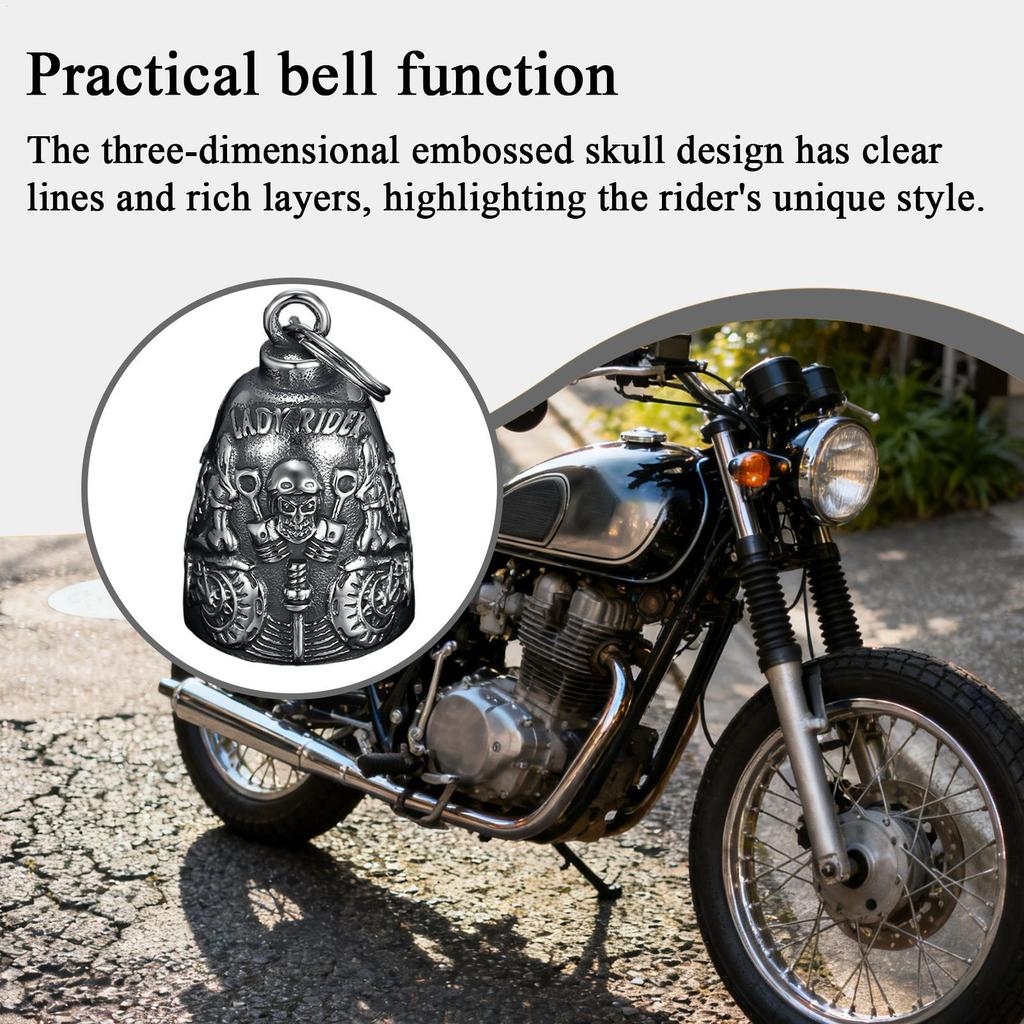 New Vintage Stainless Steel Motorcycle Bell Pendant Motorbikes Decoration Ornament Lucky A mulet Jewelry Gifts Riding Bell