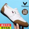 % New Summer Leather Shoes Men's Breathable Casual Versatile Youth Driving Shoes Soft-soled Doudou Shoes
