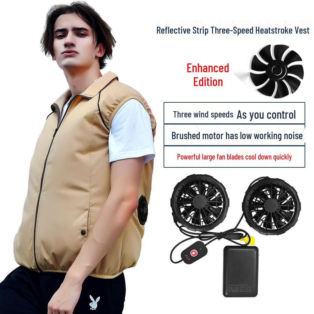 

Men s and Women s Summer Cooling Vest with Built-in Fan and Sun Protection M